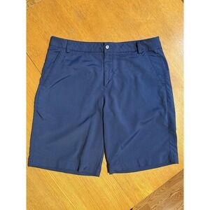 Puma Golf Shorts Mens 38 Navy Blue Stretch Performance Flat Front 11" Inseam